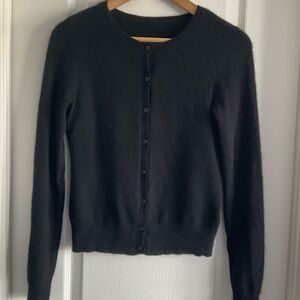 Classic Black Women's Sweater, cardigan, 100% cashmere, versatile layering,